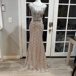 Glamorous Silver and Cream Maxi Dress